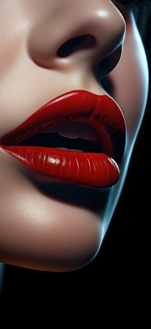 Glossy Red Lips