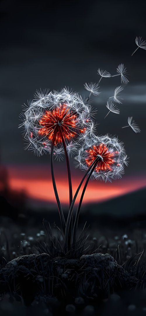 Glowing Dandelion Seeds - Related Ghetto Wallpapers wallpaper