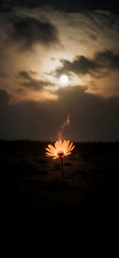 Glowing Flower Sunset - flowers Wallpaper