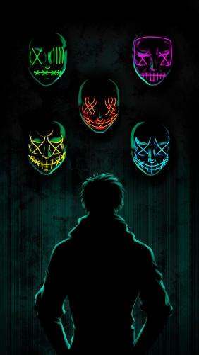 Glowing Mask Silhouette - Related Ghetto Wallpapers wallpaper