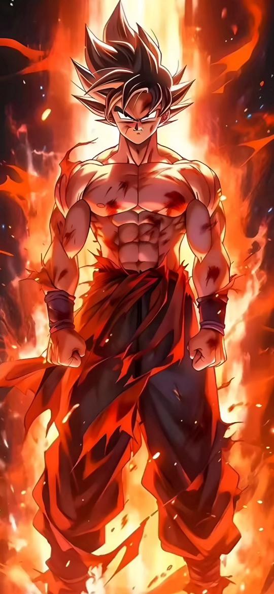 Goku's Fiery Power - Related Anime Wallpapers wallpaper