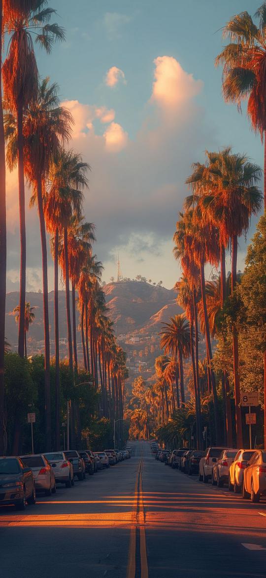 Golden Hour Palm Street