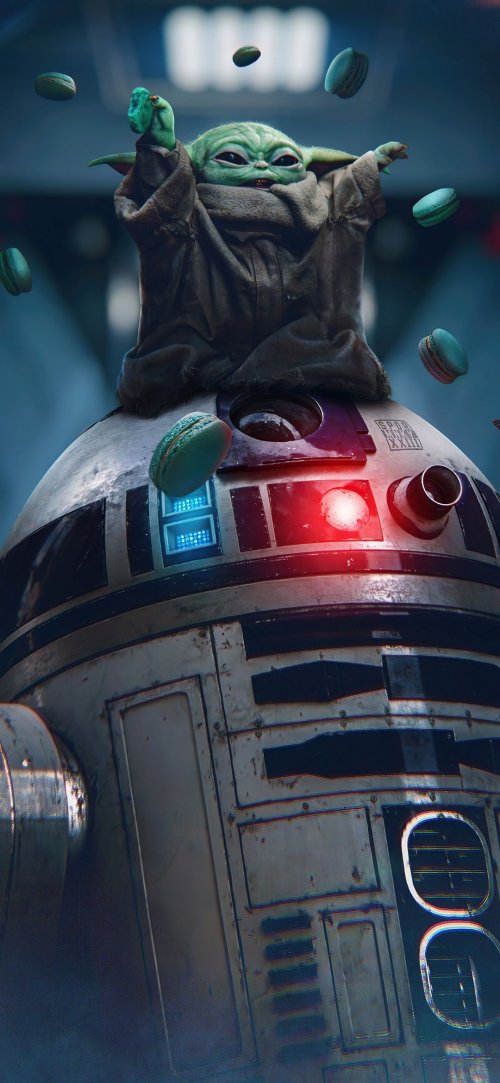 Grogu and R2-D2 Treats - Related Dope Wallpapers wallpaper