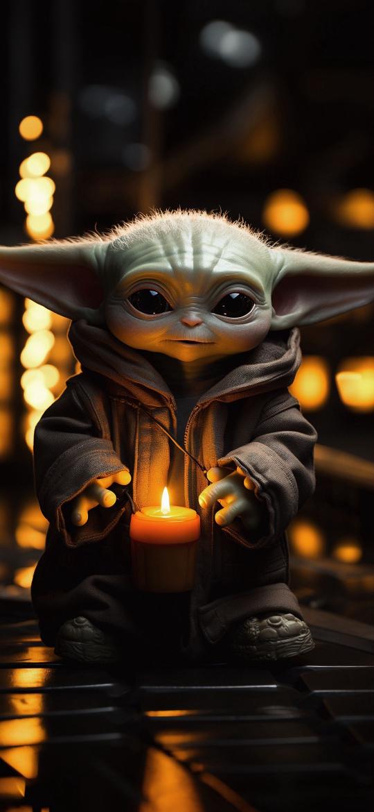 Grogu's Candlelight Vigil - Related Ghetto Wallpapers wallpaper