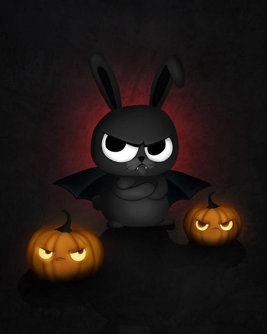 Grumpy Halloween Bunny