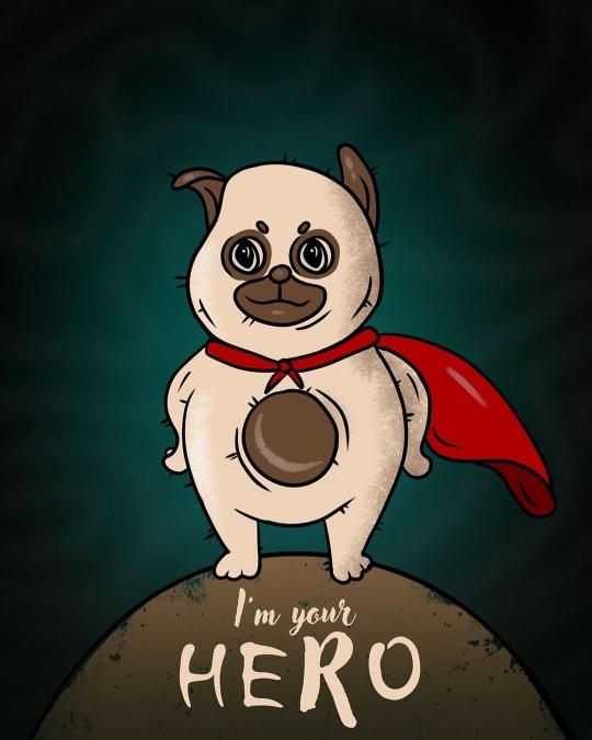 Heroic Pug Cartoon - Related Dope Wallpapers wallpaper