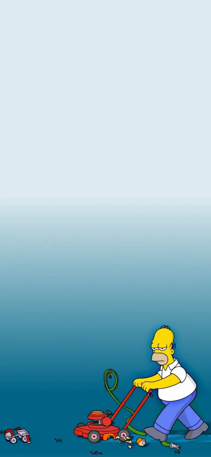 Homer's Lawn Mowing Day - Simpsons Wallpaper