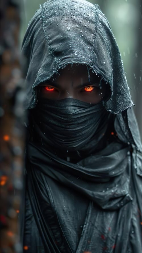 Hooded Figure Red Eyes - Related Anime Wallpapers wallpaper