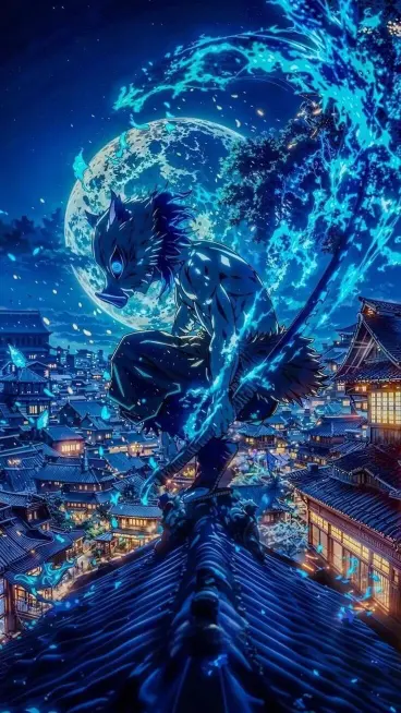 Inosuke's Blue Moon Night - Related Dope Wallpapers wallpaper