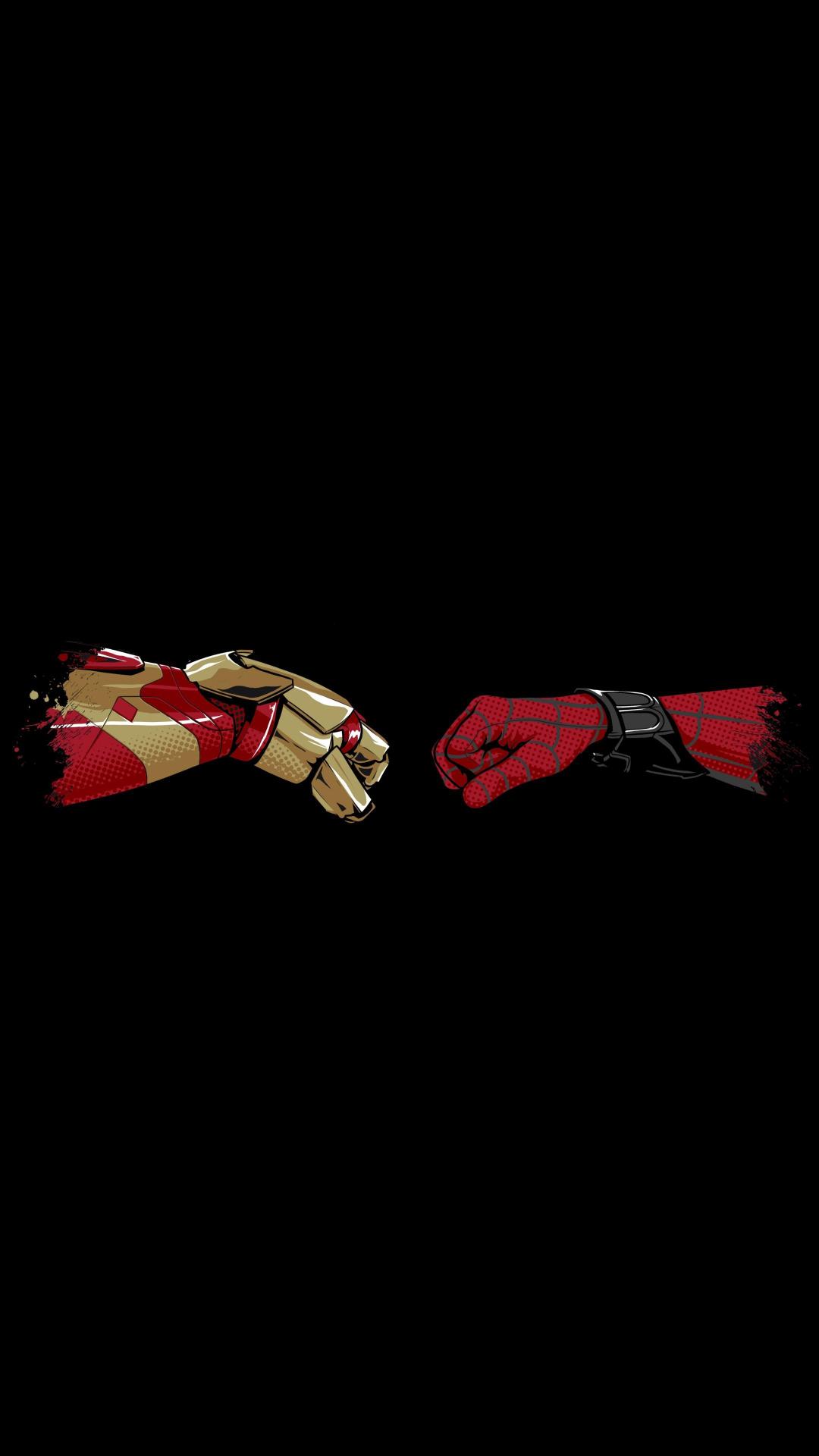 Iron Man Spiderman Fistbump
