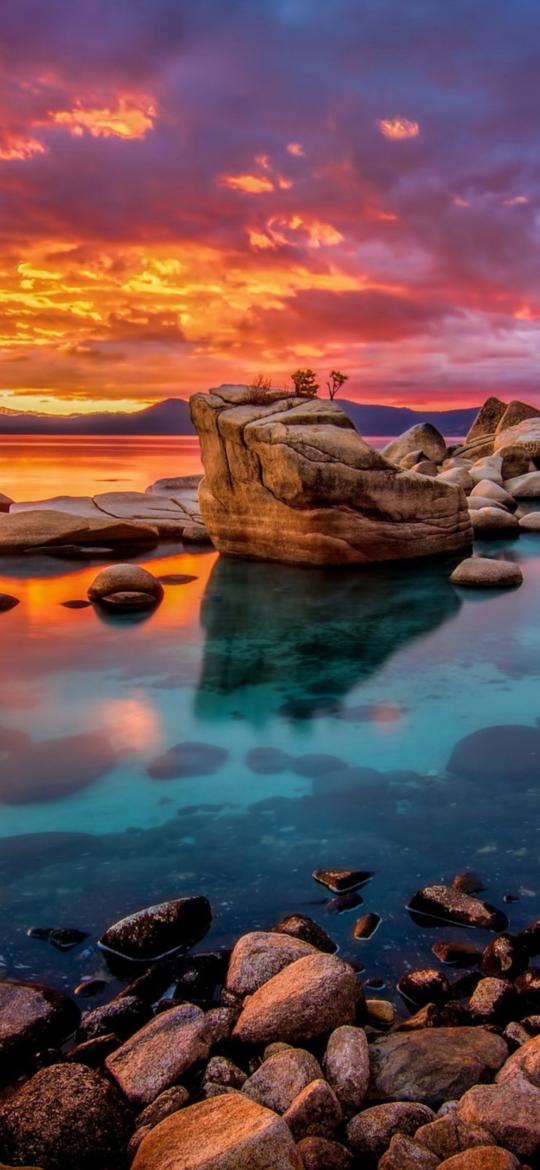 Lake Tahoe Sunset Rocks - Related Dope Wallpapers wallpaper