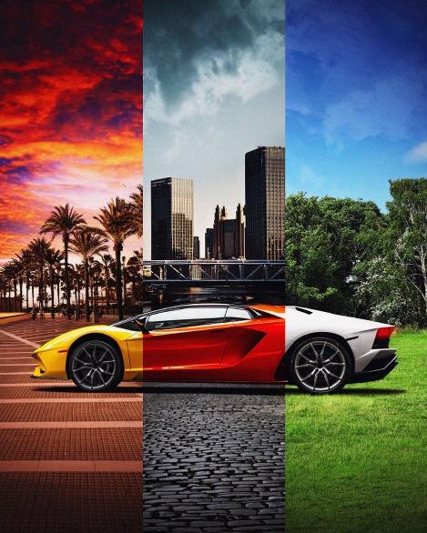 Lamborghini Landscape Collage
