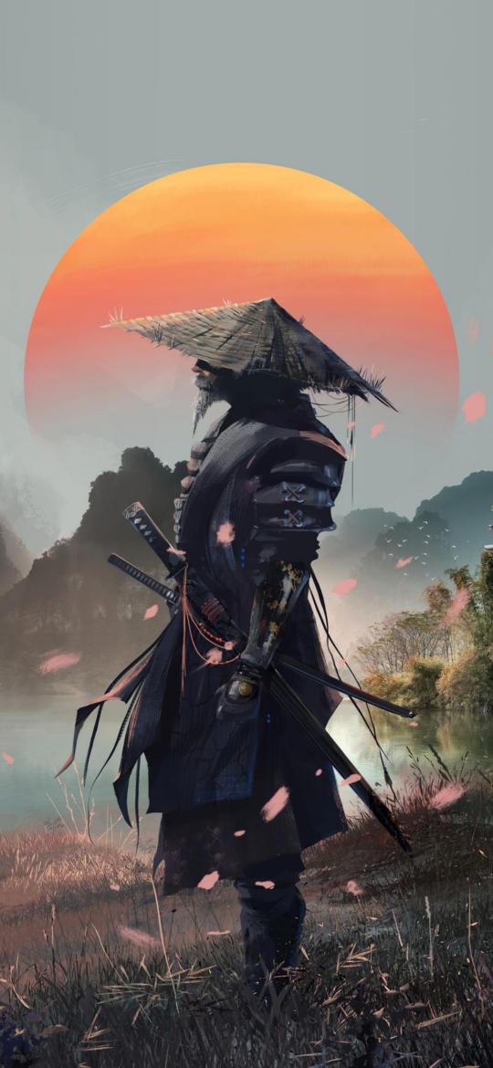 Lone Samurai Sunset - Related 4K Wallpapers wallpaper