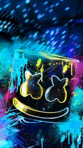 Marshmello Neon Splash Art