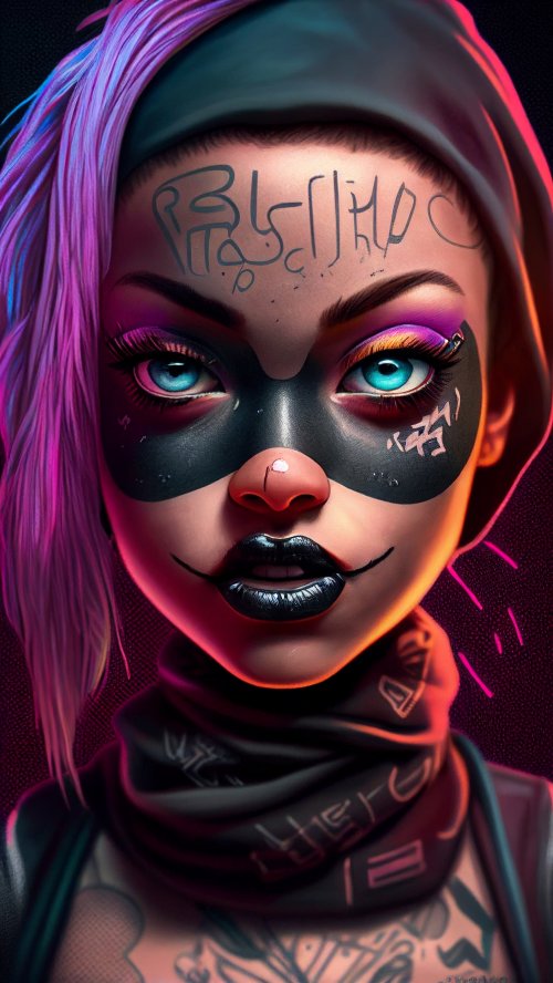 Masked Cyberpunk Girl Portrait - Related Ghetto Wallpapers wallpaper