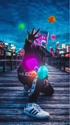 Masked Figure City Lights - Related Ghetto Wallpapers wallpaper