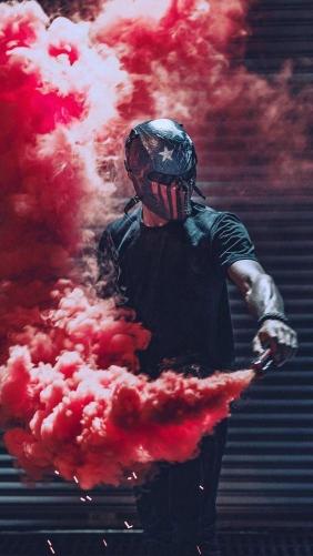 Masked Patriot Smoke Display - Related Dope Wallpapers wallpaper