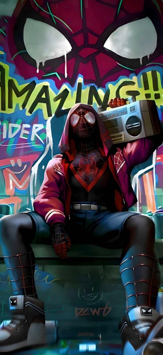 Miles Morales Boombox Vibes - Related Dope Wallpapers wallpaper