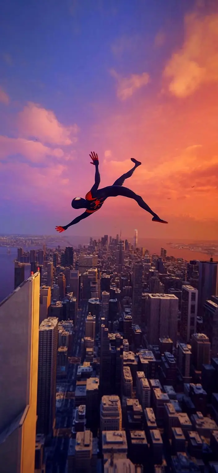 Miles Morales City Dive - Spider-Man Wallpaper