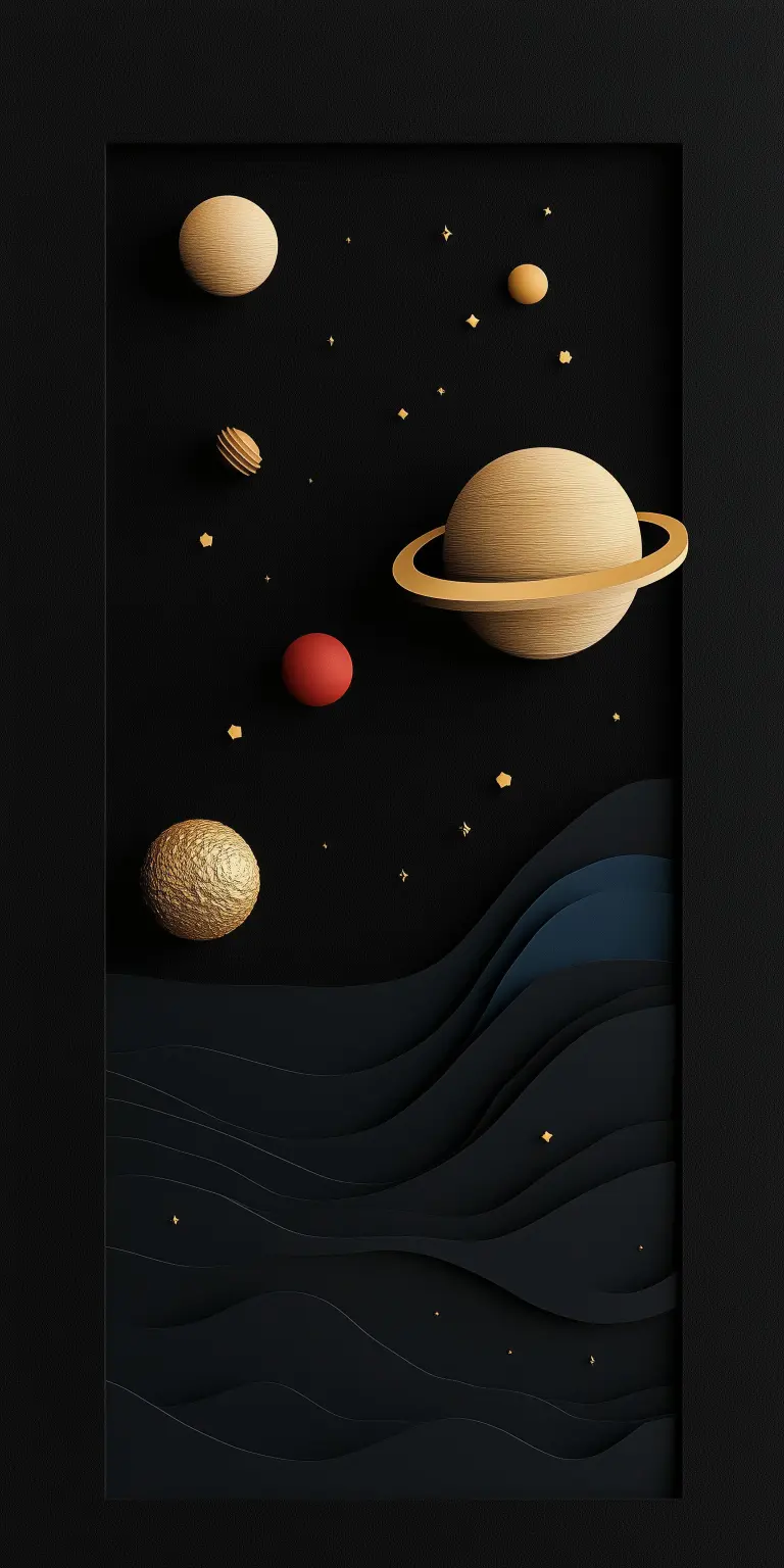 Minimalist Celestial Planetscape Art - Related Dope Wallpapers wallpaper
