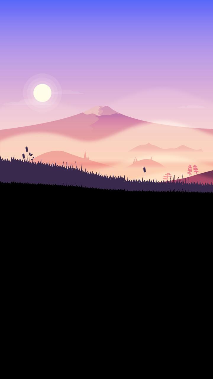 Minimalist Mountain Sunset