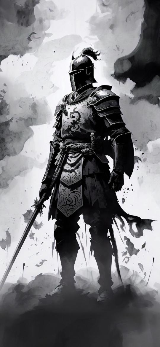 Monochrome Armored Warrior - Related Dope Wallpapers wallpaper