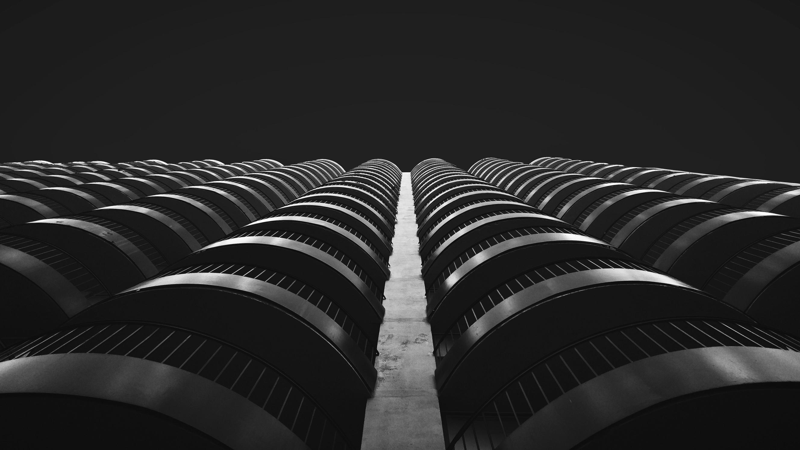 Monochrome Balcony Rows - Related Dope Wallpapers wallpaper