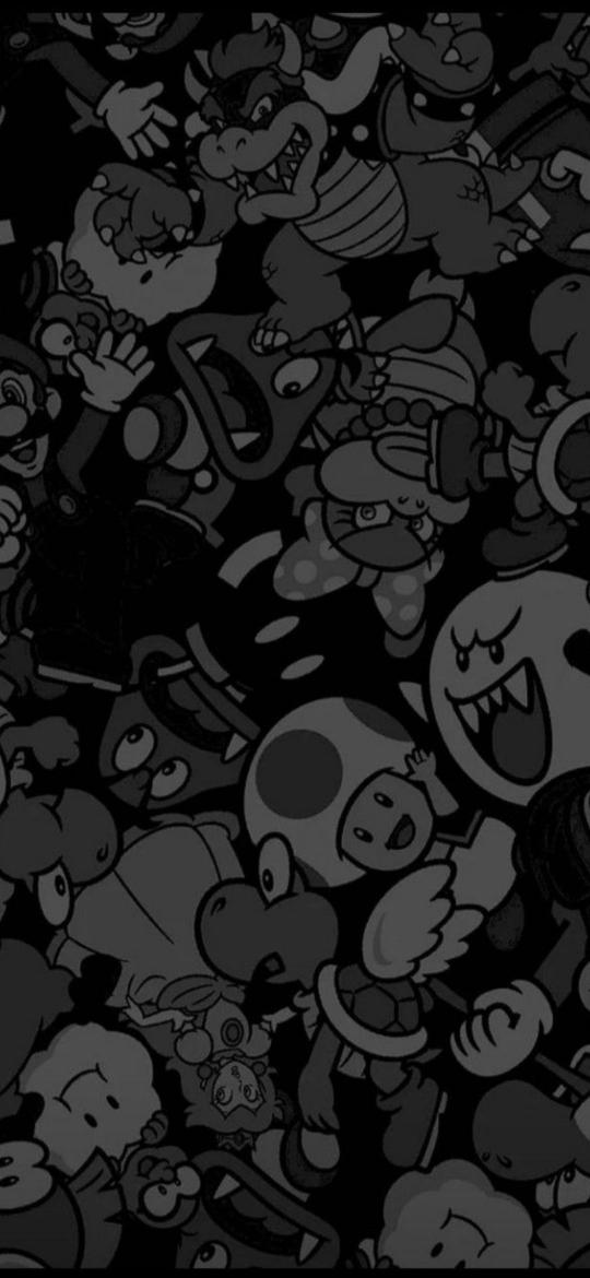 Monochrome Mario Mashup - Related Dope Wallpapers wallpaper