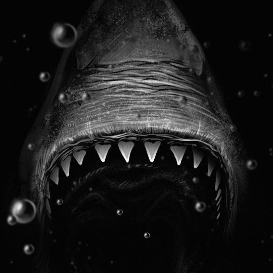 Monochrome Shark Jaws - Related Ghetto Wallpapers wallpaper