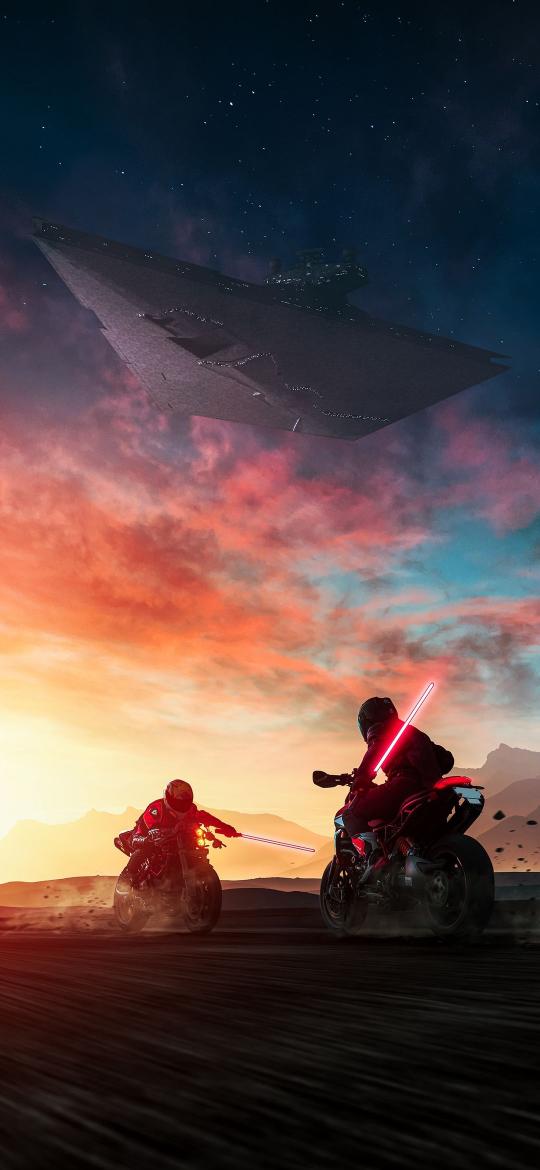Motorcycle Lightsaber Duel - Related Dope Wallpapers wallpaper
