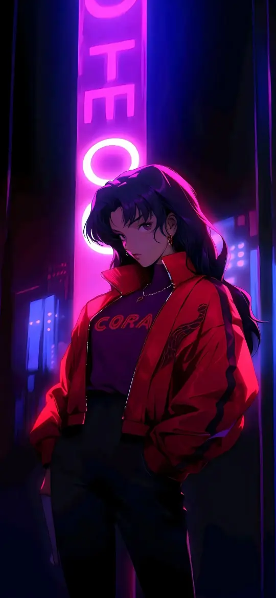 Neon Anime Girl - Anime Wallpaper