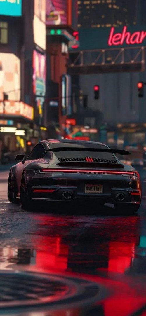 Neon City Porsche - Related Ghetto Wallpapers wallpaper