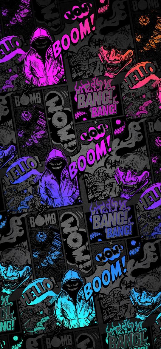 Neon Comic Panel Chaos - Related Dope Wallpapers wallpaper