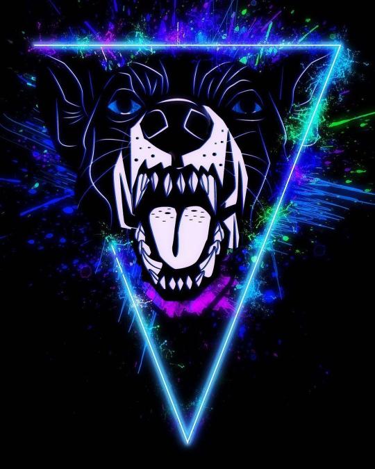 Neon Dog Triangle - Related Dope Wallpapers wallpaper