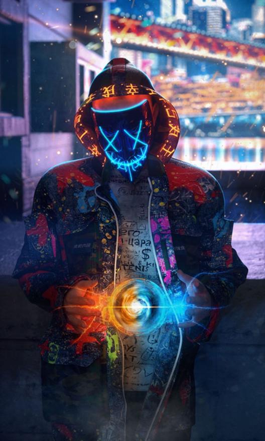 Neon Mask Energy Blast - Related Dope Wallpapers wallpaper