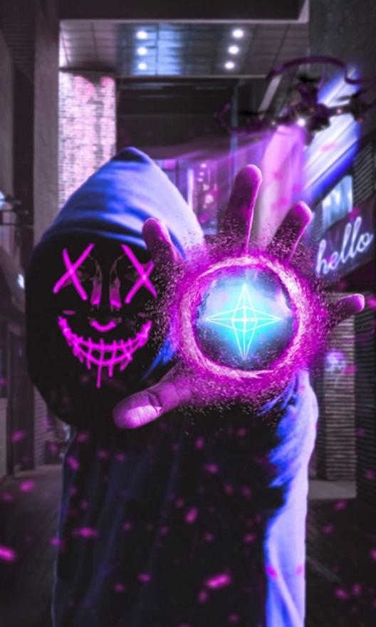 Neon Mask Magic - Related Dope Wallpapers wallpaper
