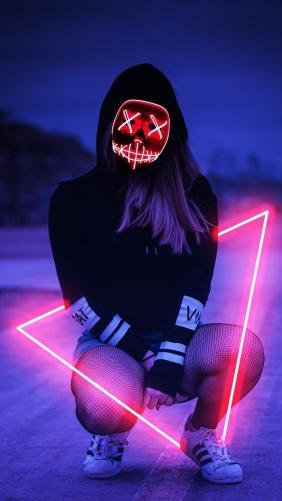 Neon Masked Figure - Related Ghetto Wallpapers wallpaper