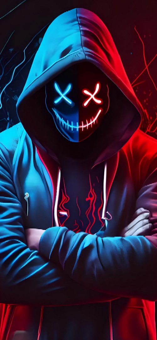 Neon Masked Figure - Related Ghetto Wallpapers wallpaper