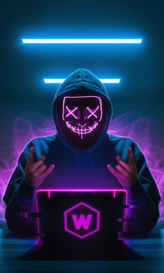 Neon Masked Hacker - Related Dope Wallpapers wallpaper