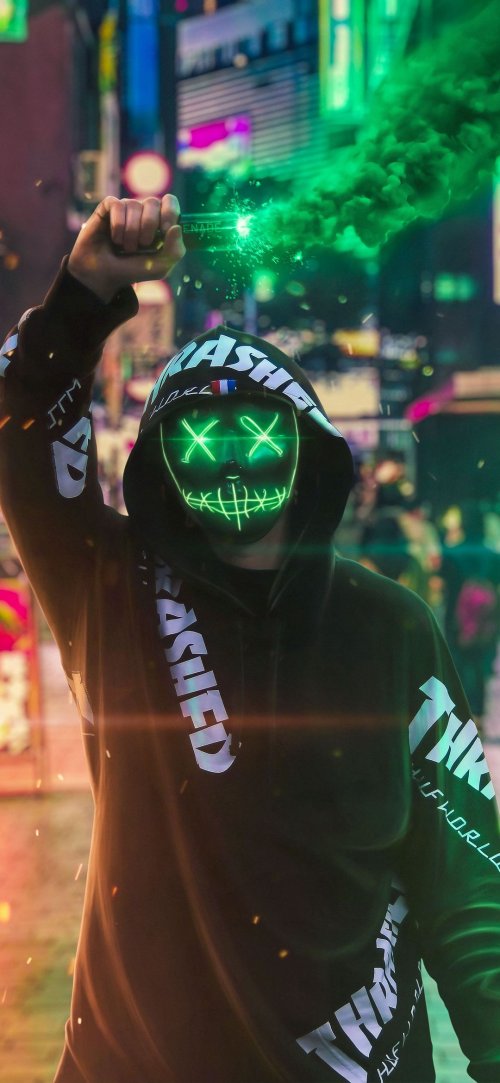 Neon Masked Vigilante - Related Dark Wallpapers wallpaper
