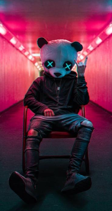 Neon Panda Rock On - Related Dope Wallpapers wallpaper