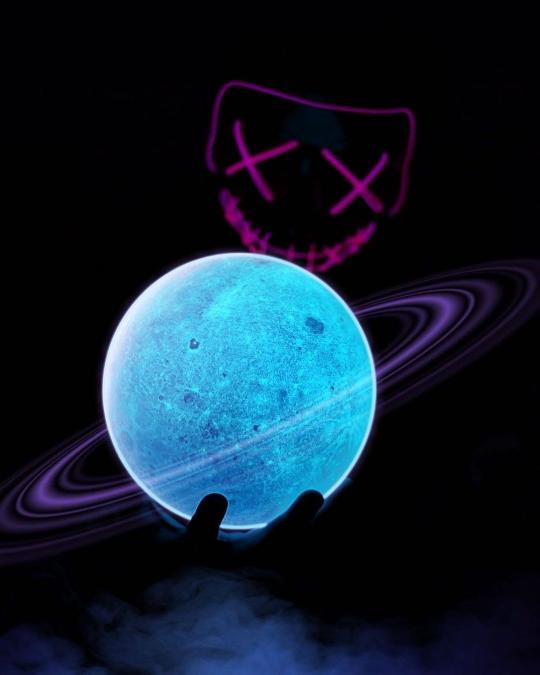 Neon Planet and Mask - Related Dope Wallpapers wallpaper