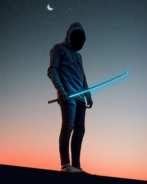 Neon Sword Silhouette - Related Ghetto Wallpapers wallpaper