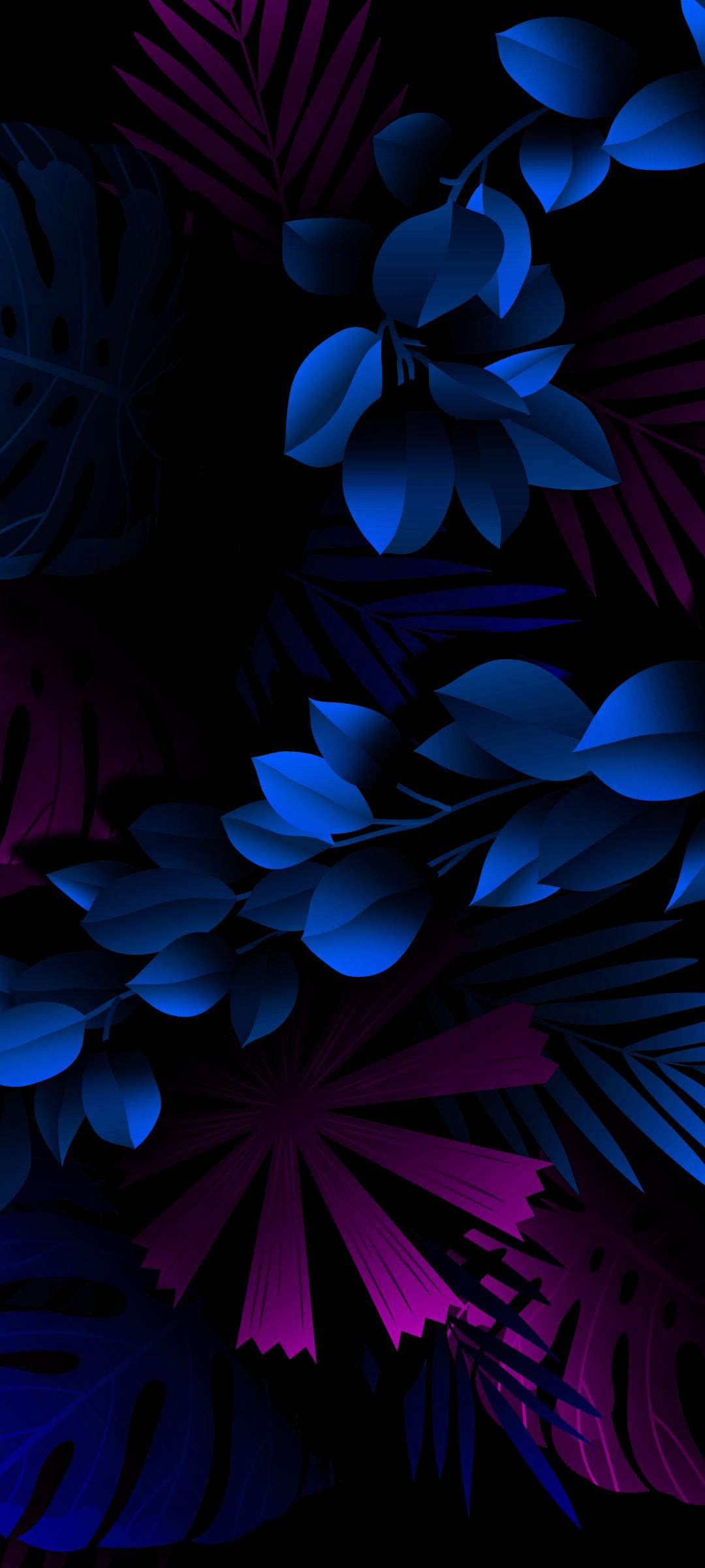 Neon Tropical Leaves