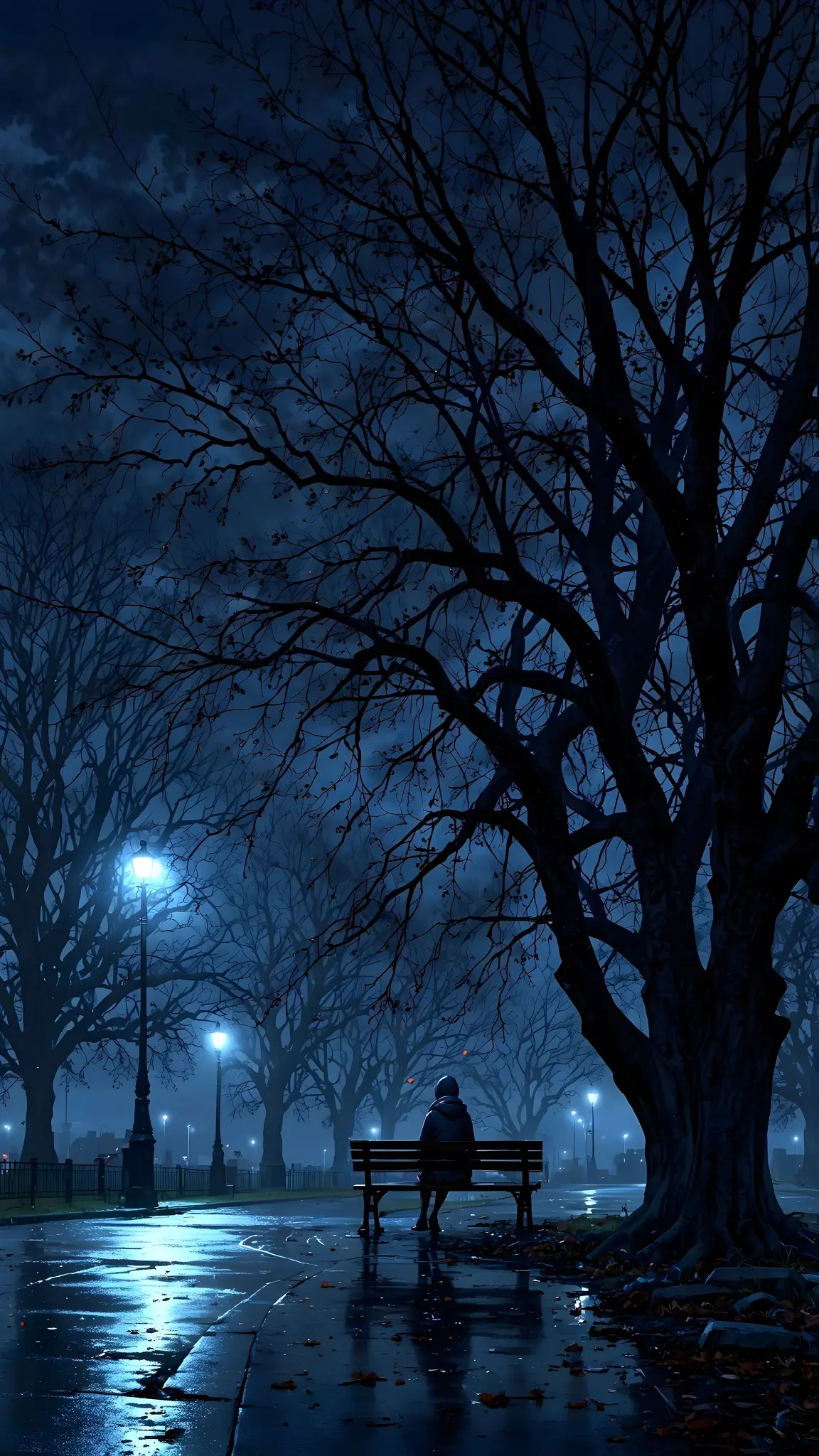 Night Park Solitude - Related  wallpaper