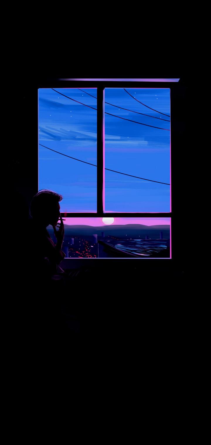Night Window Silhouette - Related Dark Wallpapers wallpaper