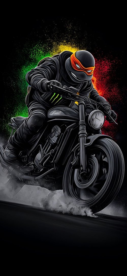 Ninja Turtle Motorcycle Rider - teenage mutant ninja turtles Wallpaper