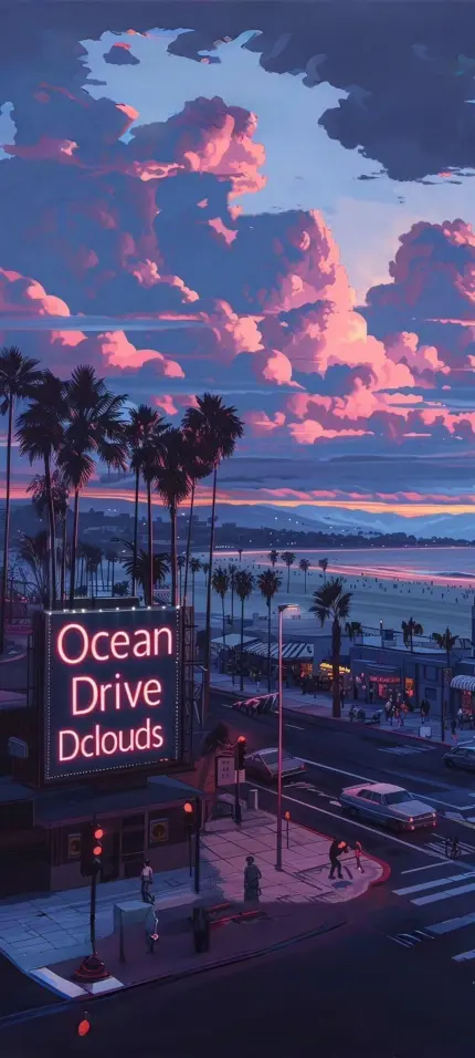 Ocean Drive Sunset - Related Dope Wallpapers wallpaper