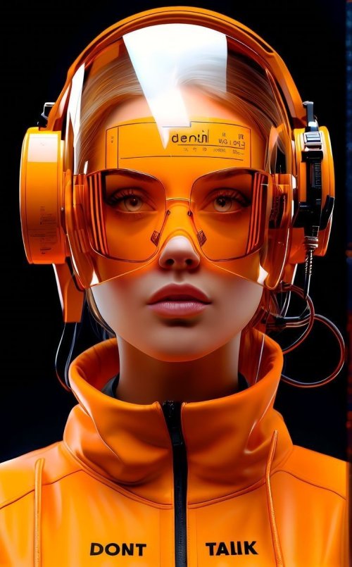 Orange Cyberpunk Portrait