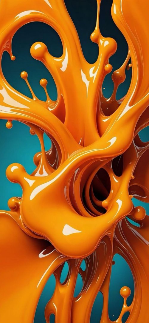 Orange Liquid Flow - abstract Wallpaper